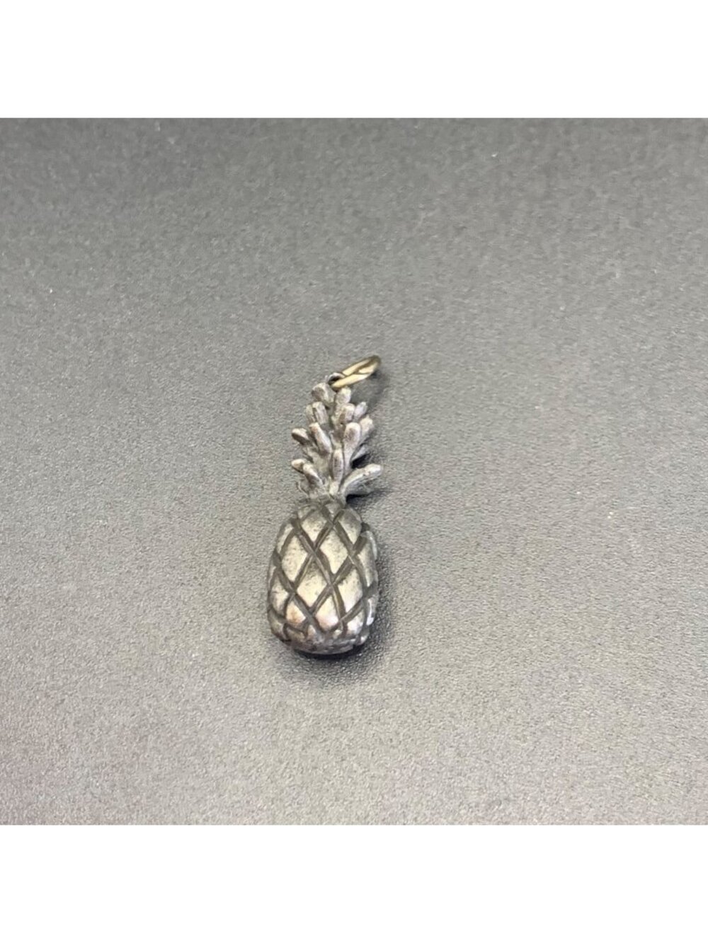 Pineapple Sterling Silver 925 Charm Pendant Antique Patina Size 1.25" Length